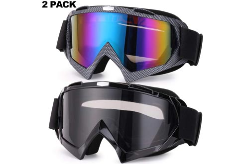 Rngeo Ski Goggles, 2 Pack Snowboard Glasses