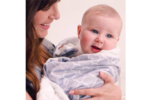 Comfy Cubs Blanket Soft Minky Swaddle Cuddle Reversible Unisex Grey Design Infant New Born Gift Large