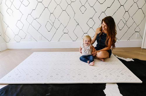 Yay Mats Stylish Extra Large Baby Play Mat. Soft, Thick, Non-Toxic Foam Covers 6 ft x 4 ft. Expandable Tiles with Edges