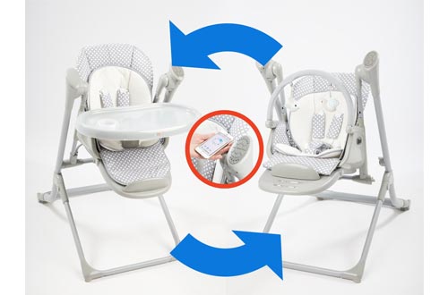 Primo 2-in-1 Smart Voyager Convertible Infant Swing and High Chair with Bluetooth