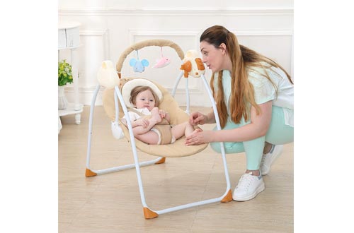 WBPINE Baby Swing Cradle, Automatic Portable Baby Rocker Swing Chair with Music for Boy and Girls