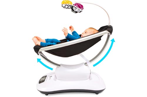 4moms mamaRoo 4 Baby Swing, high-tech Baby Rocker, Bluetooth Enabled – Classic Nylon Fabric with 5 Unique motions