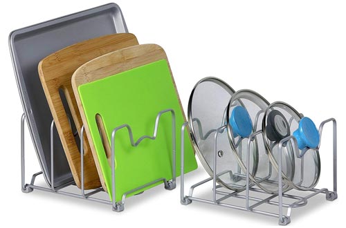 SimpleHouseware Kitchen Cabinet Pantry and Bakeware Organizer Rack Holder