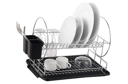 Deluxe Chrome-plated Steel 2-Tier Rack with Drainboard
