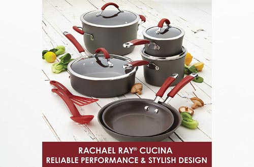 Rachael Ray 87631-T Cucina Hard Anodized Nonstick Frying Pan / Fry Pan / Hard Anodized Skillet with Helper Handle