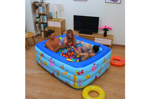 WateBom Inflatable Family Swimming Center Pool with Inflatable Soft Floor, 70 inches Ocean World Kids Swimming Pool