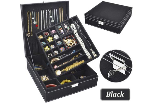 Qbeel Jewelry Box for Women With Lock Jewelry Holder