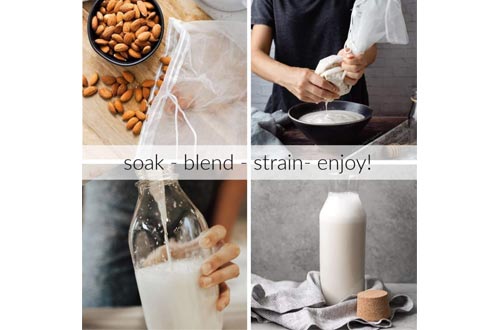 Pro Quality Nut Milk Bag - XL12"X12" Bags - Commercial Grade Reusable All Purpose Food Strainer