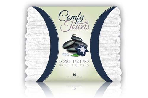 Comfy White Microfiber Salon Towels – 10 Pack