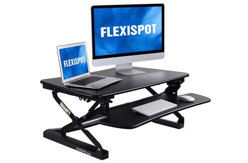 FlexiSpot M2B Standing Desk - 35 Inch wide platform Height Adjustable Stand up Desk Riser with Removable Keyboard Tray