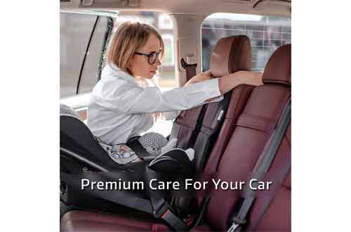 Premium Carseat Auto Cover - For Baby & Infant Safety Seat as Kick Mat - Covers your Expensive Leather Seats with Thick Pad - Waterproof and Dirt Resistant