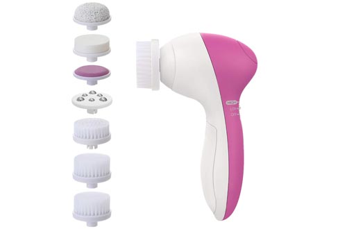 PIXNOR Waterproof Face Spin Brush with 7 Brush Heads