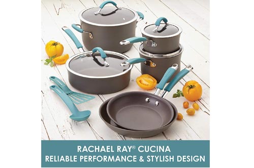 Rachael Ray 87658 Cucina Hard Anodized Nonstick Sauce Pan/Saucepan with Lid