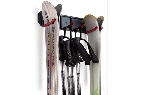 Wealers Wall Mounted Ski Rack Organizer for Skis and Poles