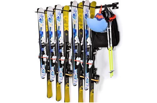 XSOURCE Ski Snowboard Wall Rack Holds 10 Pairs