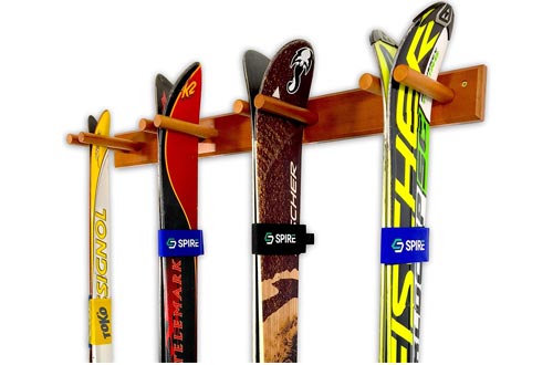 Timber Ski Wall Rack, 4 Pairs of Skis Storage