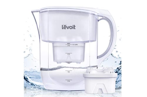 LEVOIT Water Filter Pitcher, 10 Cup Large Water Purifier(BPA-Free) with Electronic Filter Indicator