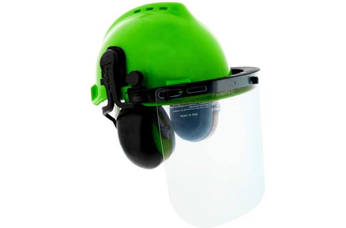 Felled Forestry Safety Helmet – Vented Forestry Hard Hat, Mesh/Plastic Safety Visor, Earmuffs – Chainsaw Helmet System