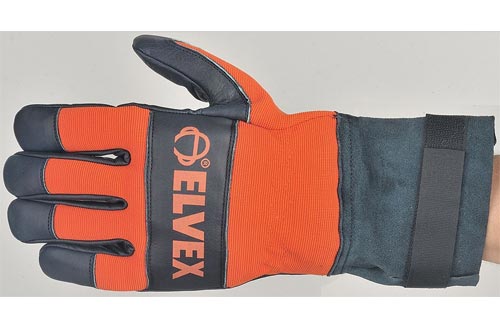  Cowhide Leather Palm Gloves, Suede Gauntlet Cuff, Prolar, Blue/Orange, Medium