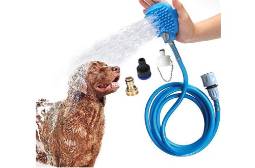  Thinkfly Pet Bathing Tool | Dog Bathing Tool Pet Shower Sprayer & Pet Bath Brush 2-in-1, Dog Cat Horse Grooming