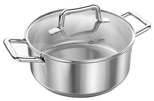  Mr Captain 18/10 Stainless Steel Dutch Oven Stockpot with Lid,Dishwasher Safe Induction Compatible Covered Sauce Pot (3qt)