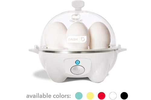  Dash Rapid Egg Cooker: 6 Egg Capacity Electric Egg Cooker for Hard Boiled Eggs, Poached Eggs, Scrambled Eggs, or Omelets with Auto Shut Off Feature - White