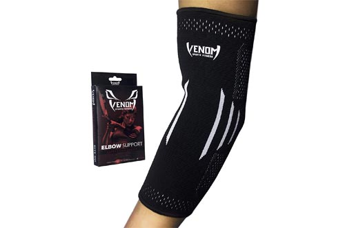 Venom Elbow Brace Compression Sleeve - Elastic Support, Tendonitis Pain, Tennis Elbow, Golfer's Elbow, Arthritis, Bursitis, Basketball, Baseball, Football, Golf, Lifting, Sports, Men, Women