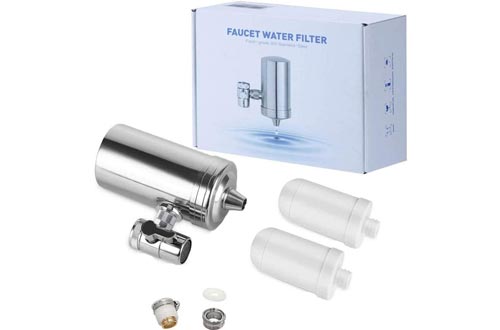Faucet Water Filter, 304 Stainless-Steel Filtration System, Large Water Flow, Water Purifier, Reduce Chlorine
