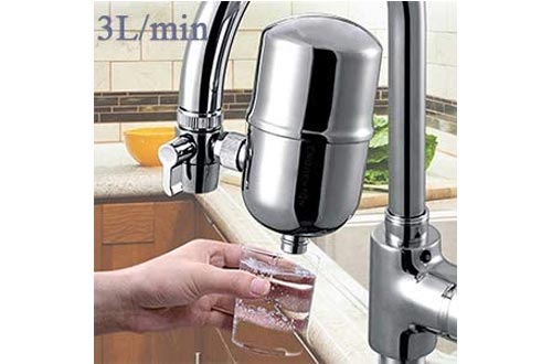 Engdenton Faucet Water Filter Stainless-Steel Reduce Chlorine High Water Flow, Water Purifier with Ultra Adsorptive Material