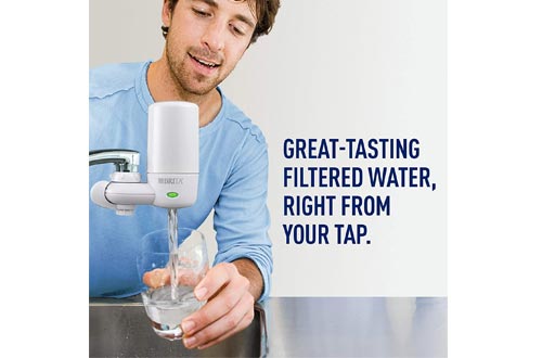 Brita Tap Water Filter System, Water Faucet Filtration System with Filter Change Reminder