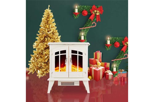 23" Electric Fireplace Heater,1500W Freestanding Stove Portable Fireplace Heater with Realistic Log Frame