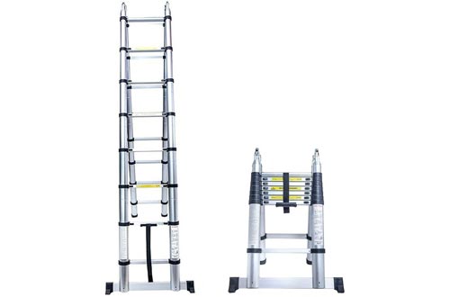 Senrob Aluminum Telescopic Extension Ladder,16.5 ft Extendable Folding Multi-Purpose Ladder Max 330 lbs. Capacity