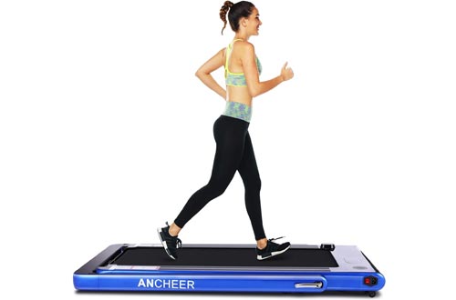 ANCHEER 2 in1 Folding Treadmill, Smart 2.25 HP Under Desk Treadmill, Electric Walking Running Machine with Bluetooth Audio Speakers, Upgraded Smart Top Folding Treadmill