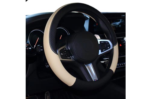 SHIAWASENA Car Steering Wheel Cover, Leather