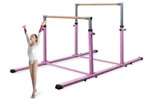  Matladin 3Play Double Horizontal Bars, Gymnastics Bars with Adjustable Height and Width, Upgraded Junior Training Bars for Kids