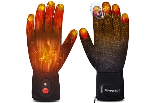 Heated Glove Liners for Men Women,Rechargeable Electric Battery Heating Riding Ski Snowboarding Hiking Cycling Hunting Thin Gloves Hand Warmer Arthritis&Raynaud's