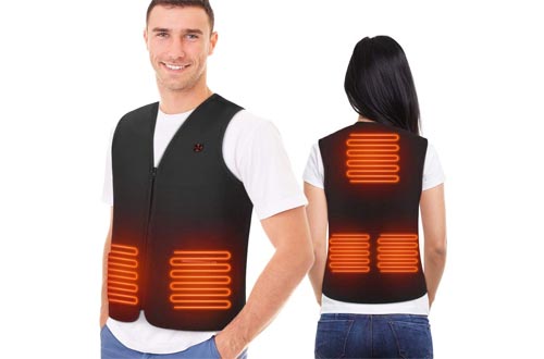  Roll over image to zoom in YHG Heated Vest, Washable Heated Jacket with USB Plug and 3 Gear Position, Heating Body Warmer for Camping, Outdoor Skiing, Hunting, Hiking in Winter(No Battery)