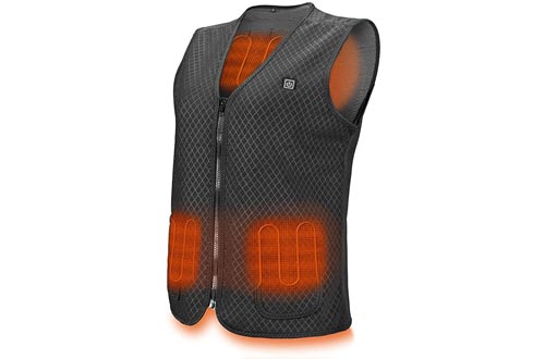PKSTONE Heated Vest, USB Charging Electric Heated Jacket Washable for Women Men Outdoor Motorcycle Riding Hunting