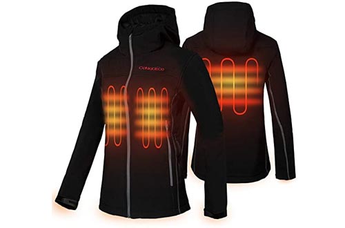 CONQUECO Women's Heated Jacket Slim Fit Electric Hoodie Jacket in Winter