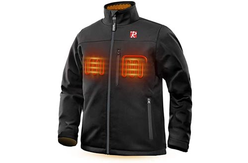 Heated Jacket for Men,Warm Jacket with 5 Heated Zone and 7.4V 10050mAh Battery Comfortable Stylish Warm