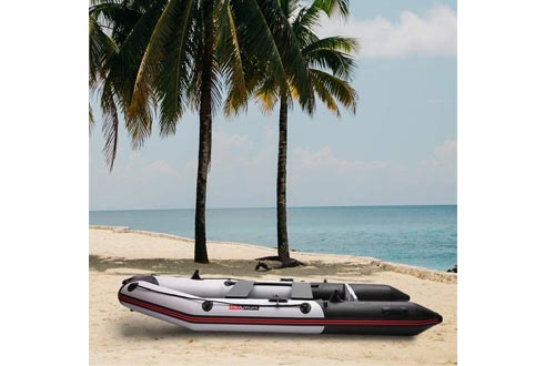 PEXMOR 7.5/10FT Inflatable Dinghy Boat 0.9mm PVC Sport Tender Fishing Raft Dinghy with Trolling Motor Transom
