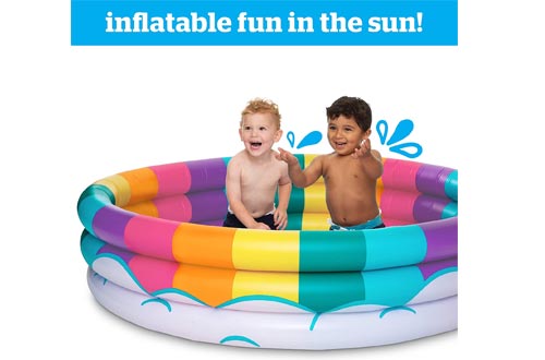 BigMouth Inc Inflatable Rainbow Kiddie Pool, Durable Plastic Baby Pool, Summer Fun Swim Pool for Kids