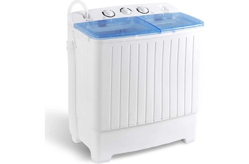 SUPER DEAL 2IN1 Mini Compact Twin Tub Washing Machine 17.6lbs Washer + Spinner Combo, with Timer Control