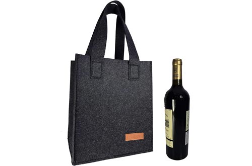 Fisioan 6 Bottle Wine Carrier Tote Reusable Grocery Bags for Travel, Camping and Picnic, Perfect Wine Lover Gift