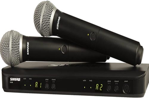 Shure BLX288/PG58 Dual Channel Wireless Microphone System with 2 PG58 Handheld Vocal Mics