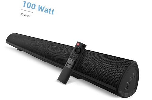 100Watt 40 Inch Soundbar, Bestisan Sound Bar Wireless and Wired Audio Bluetooth 5.0 TV Speakers with Bass Adjustable