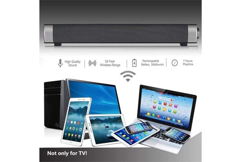 [New 2020 Upgraded] Sound Bar Wired and Wireless Bluetooth Home Theater TV Stereo Speaker with Remote Control,TF Card-Surround SoundBar TV/Cellphone/Tablet