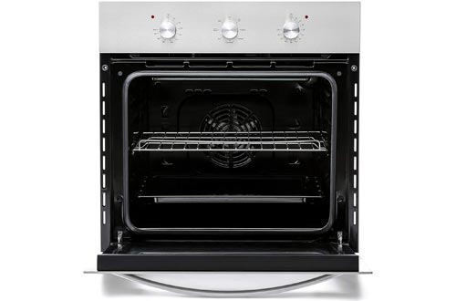 Empava Electric Single Wall Oven with 6 Cooking Functions Mechanical Knobs Control in Stainless Steel 24 Inch