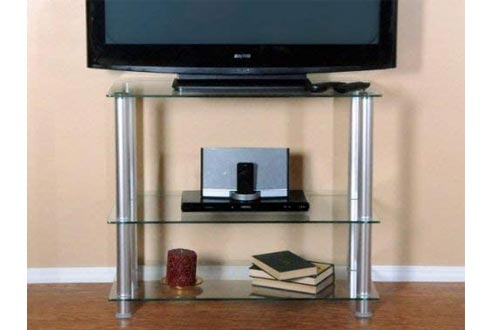 RTA Home and Office Extra Tall Glass and Aluminum LCD and Plasma TV Stand for a 35" TV