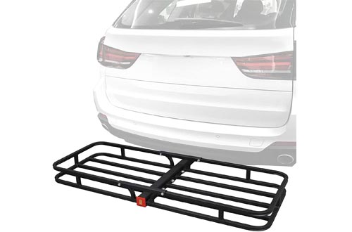 F2C Universal 53" x 19" Hitch Mount Cargo Carrier Basket Rack Hauler Baggage Luggage Carrier Storage for SUV Camping Travel W/ 2" Hitch Receiver